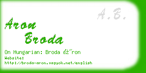 aron broda business card